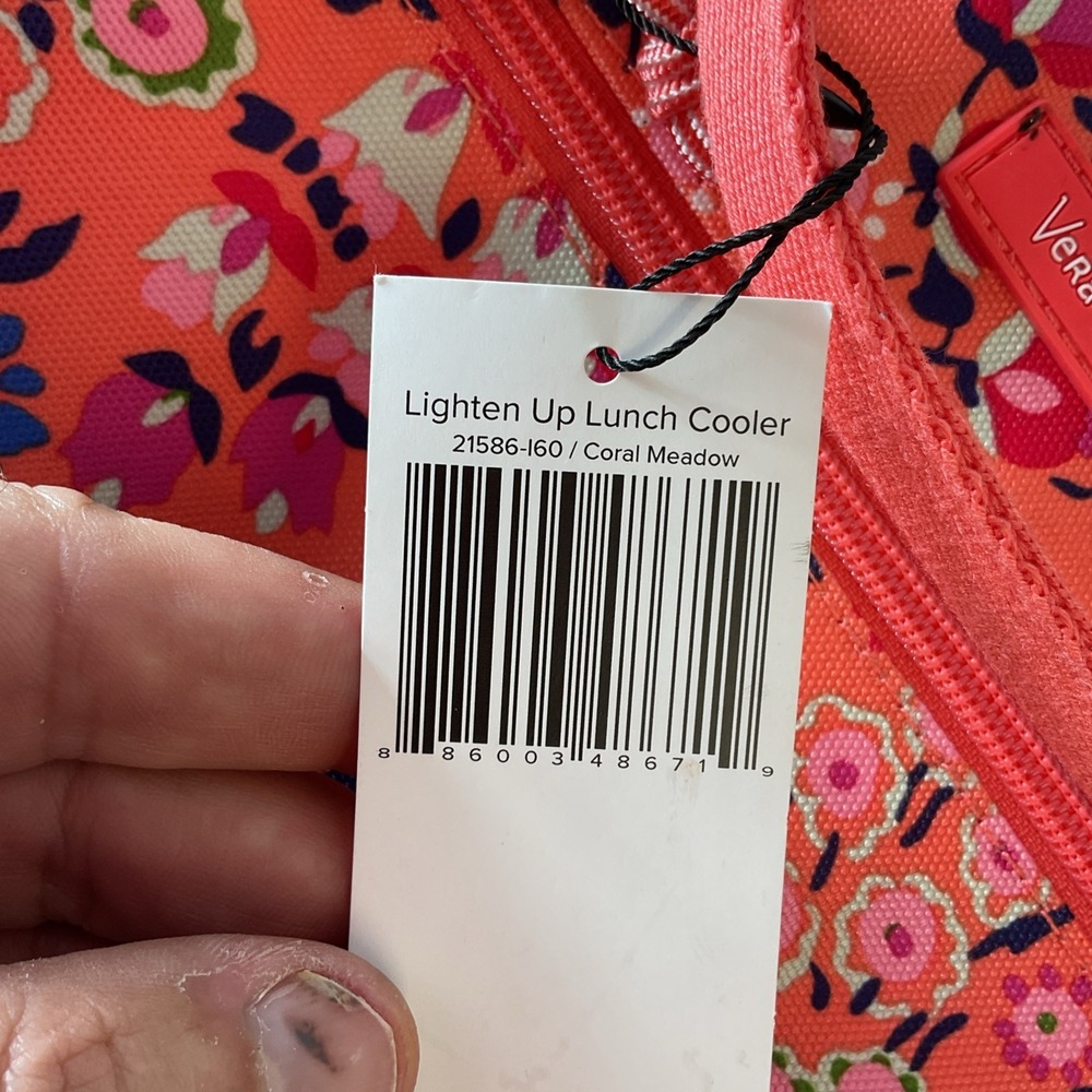 New VERA BRADLEY Lighten Up Lunch Cooler Bag Coral Meadow w/ Handles - Picture 4 of 7